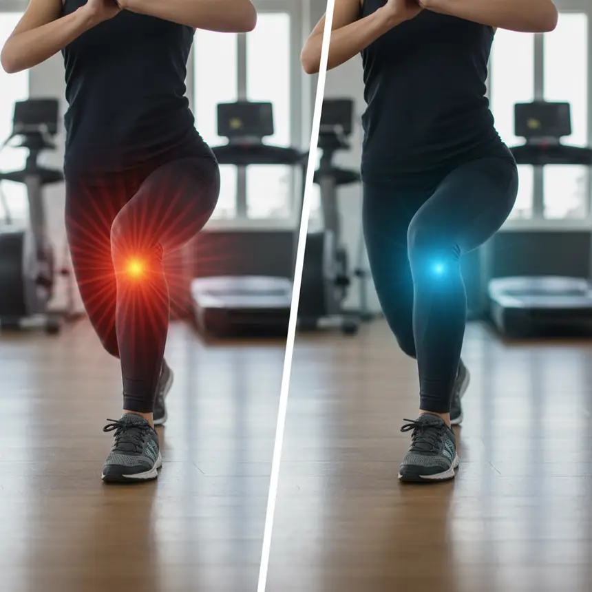 incorrect lunge form, knee stability