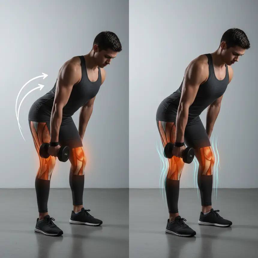 Romanian deadlift form, stiff-leg deadlift technique, hamstring stretch