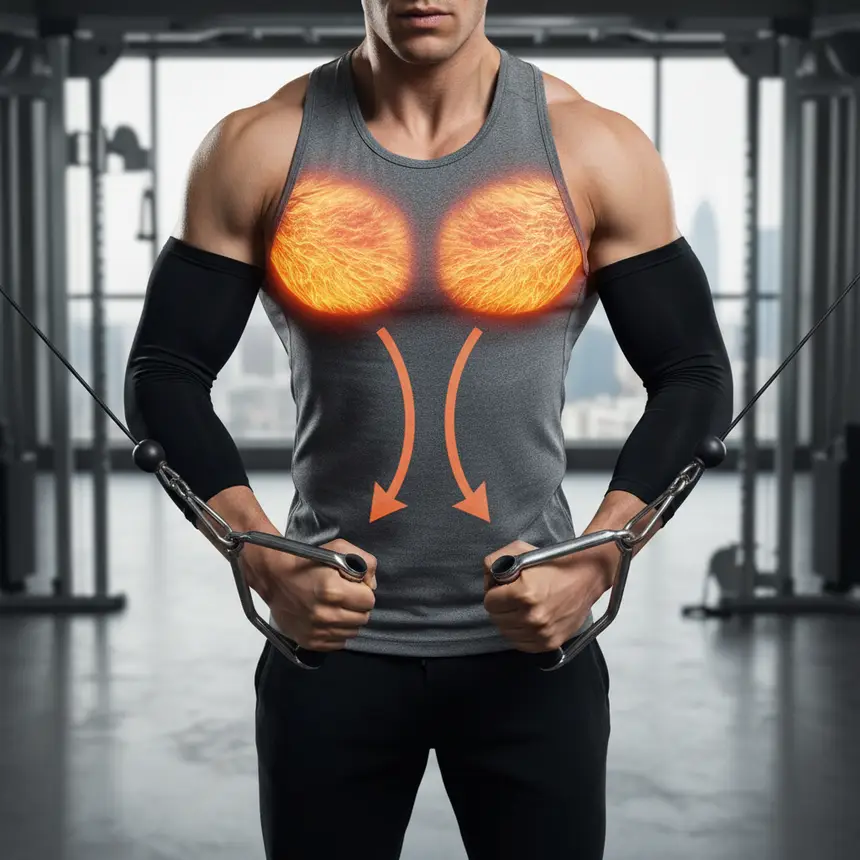 Chest exercise form, scapular stabilization, elbow angle