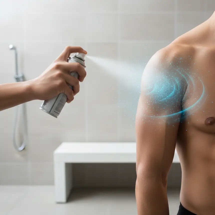 Using a cooling spray