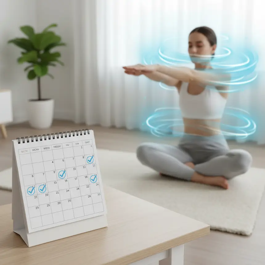 Workout routine calendar rest stretching