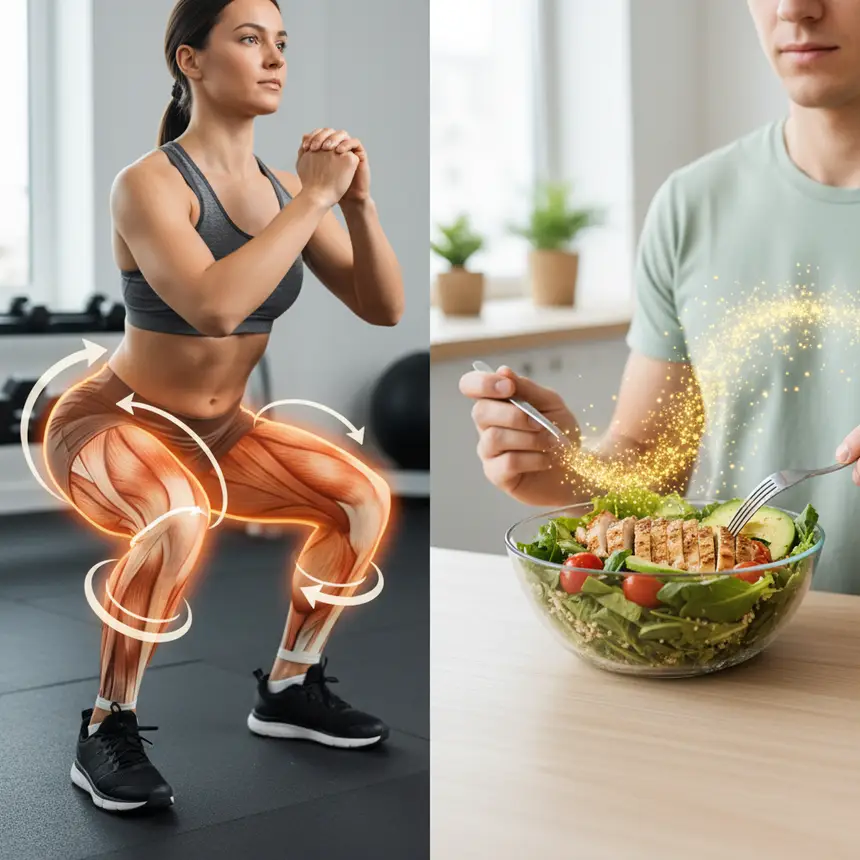 Exercise routine, protein intake