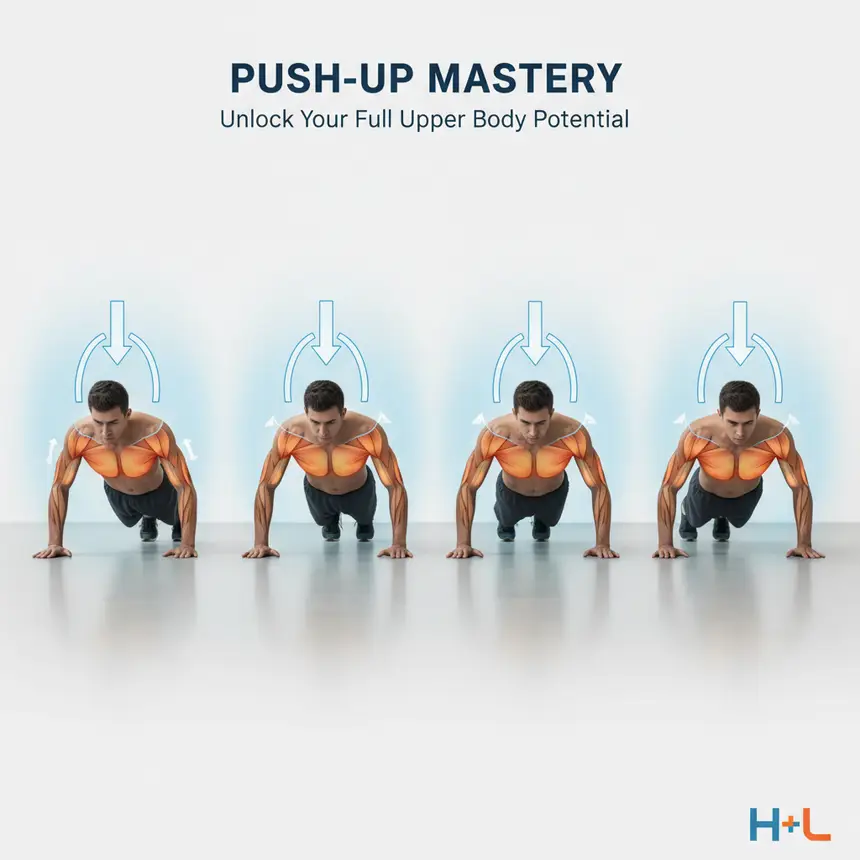 Push-up variations, push-up routine, muscle gain