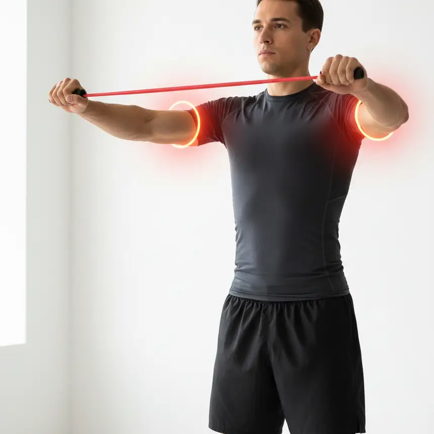 Resistance band shoulder workout