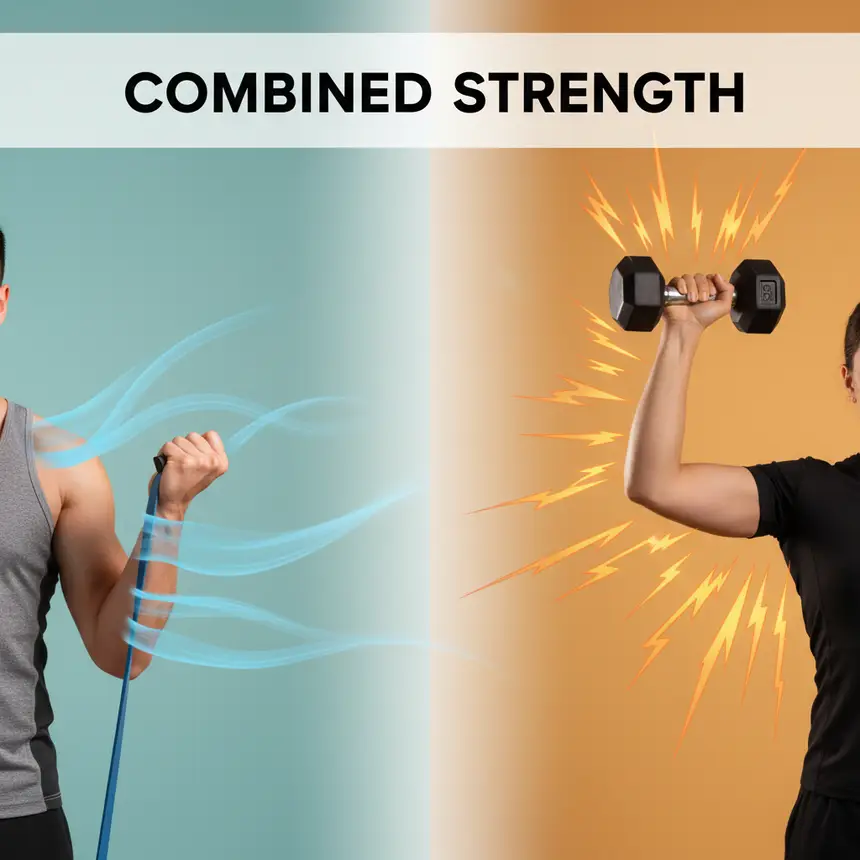 Band and dumbbell combination workout