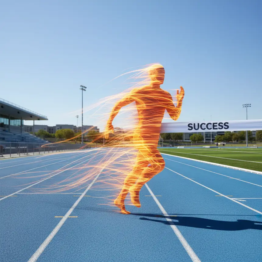 Marathon finish, running energy sustainment