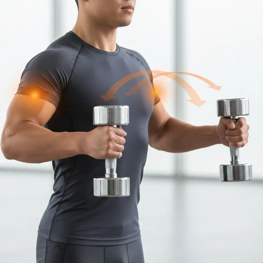 Dumbbell lateral raise exercise