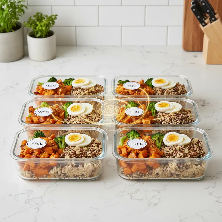 Chicken and egg bowl meal prep