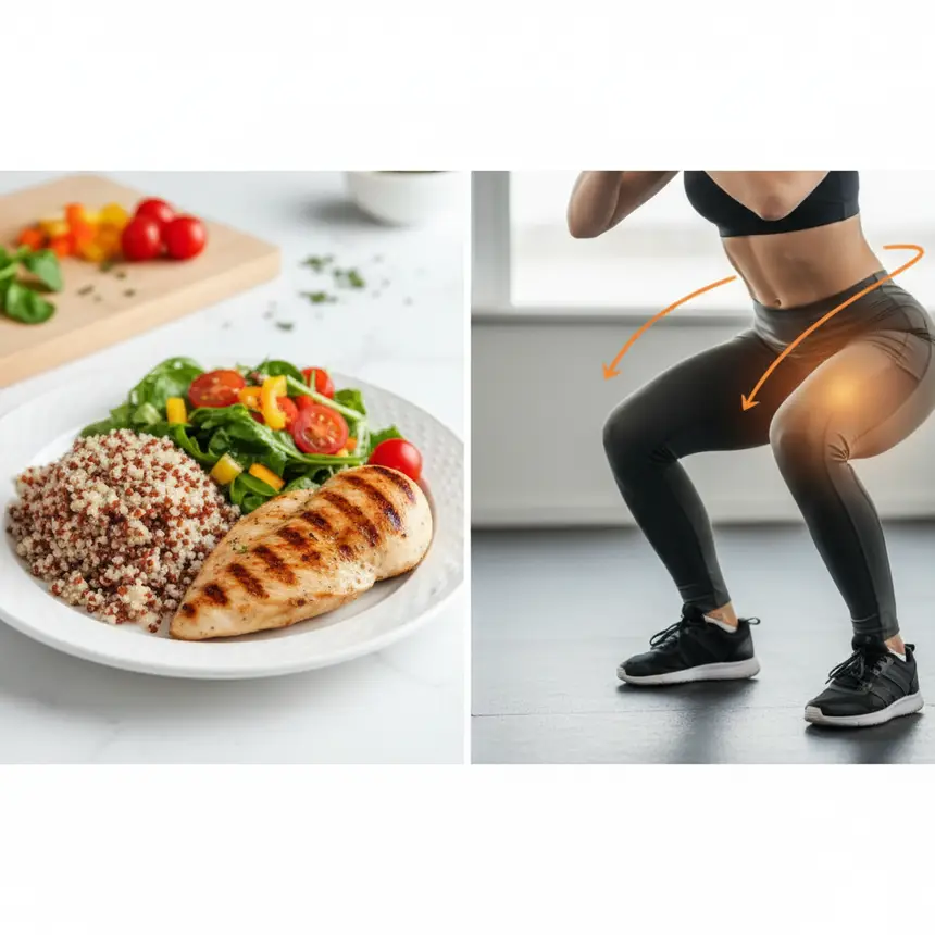 Lower body workout and diet