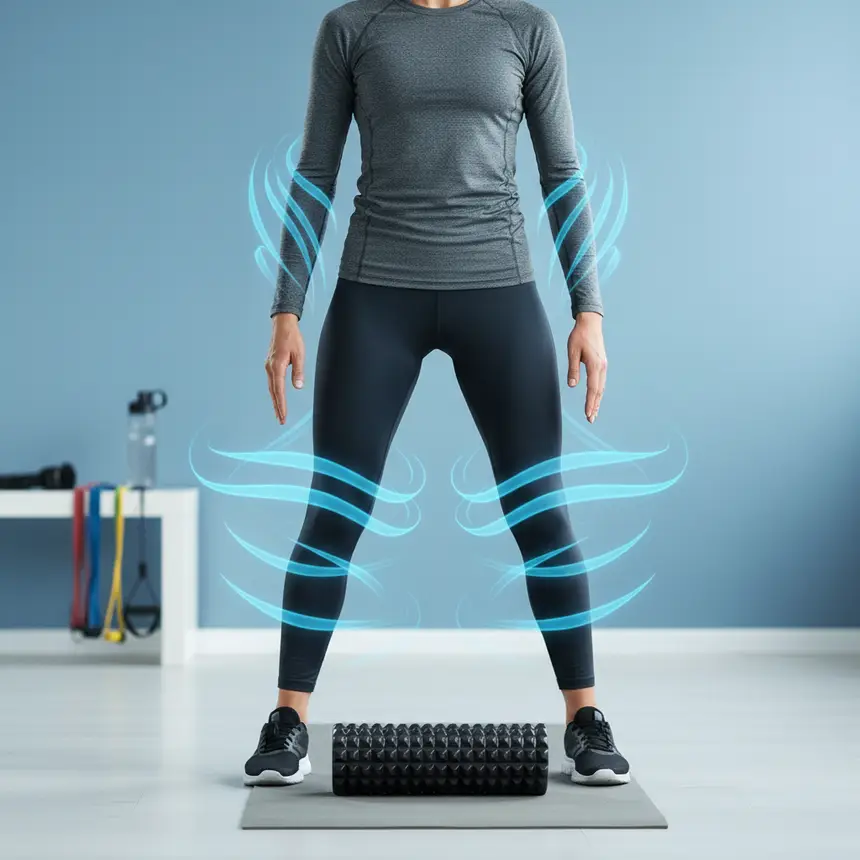 Foam roller stretching