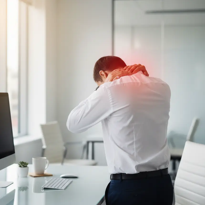 Tired posture, neck shoulder pain