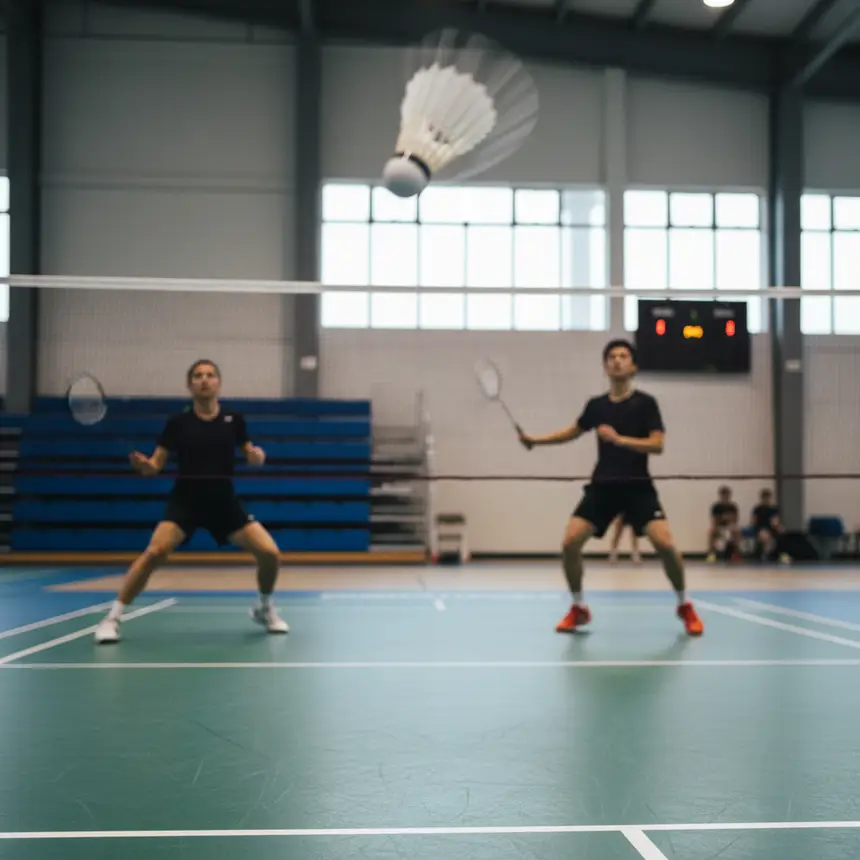 badminton court, shuttlecock flight