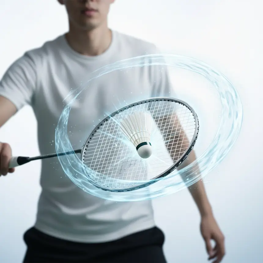 badminton racket, shuttlecock impact