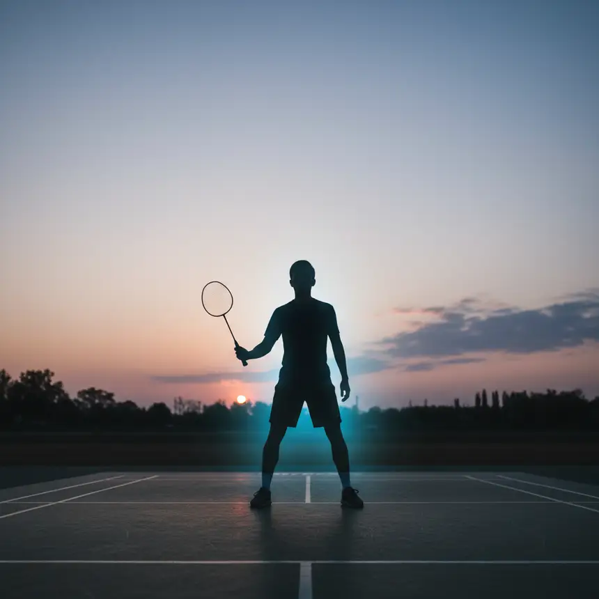 badminton player silhouette, well-being