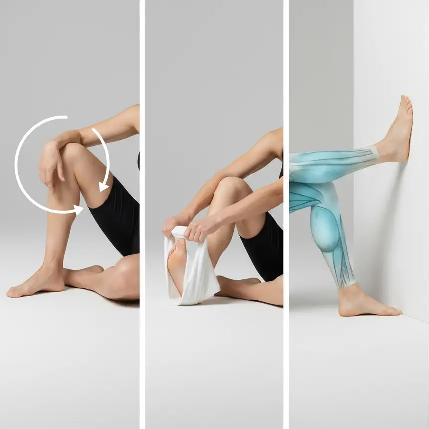 Ankle stretching routine, calf stretch