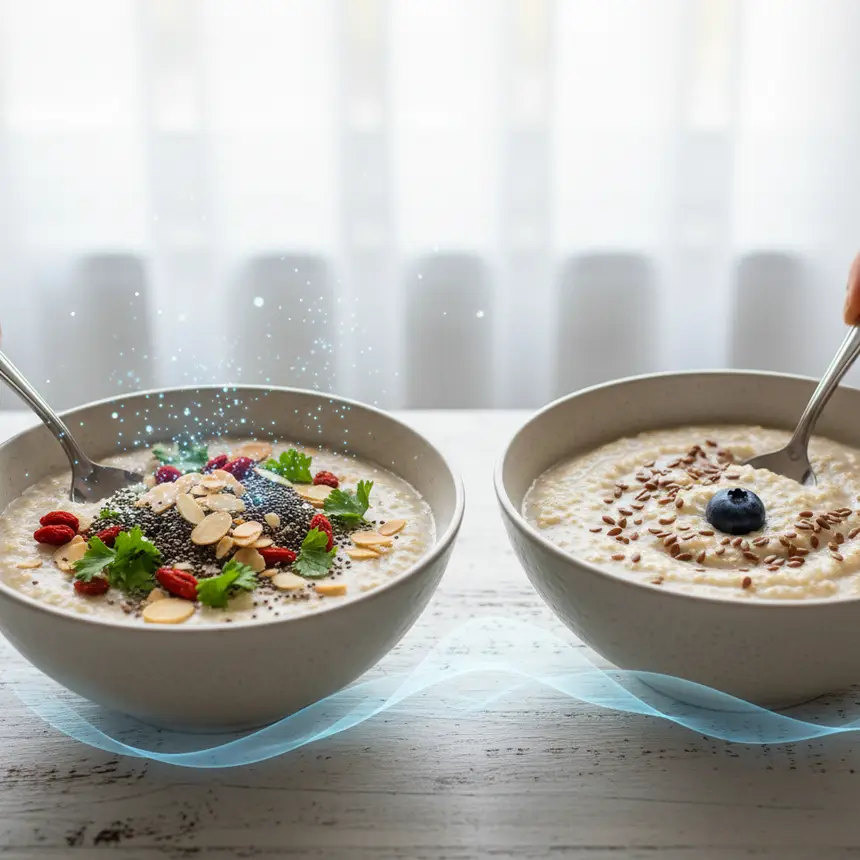 Customizable protein porridge, healthy meal recommendations, breakfast utilization