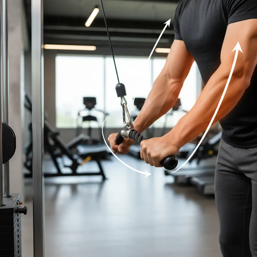 Triceps activation cable pushdown