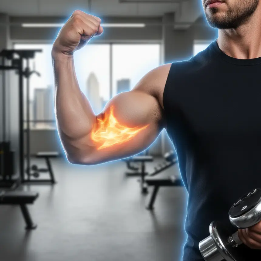 Well-developed triceps muscle